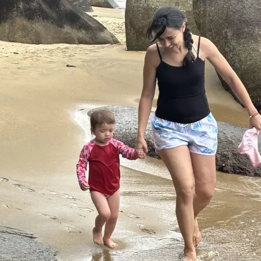 Aline com a filha