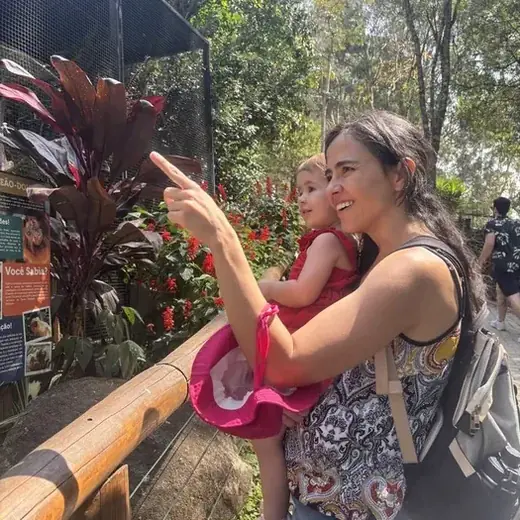 Aline com a filha